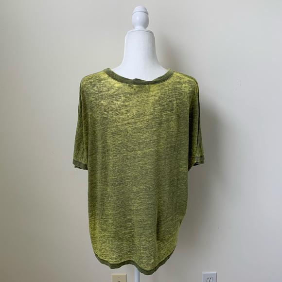 Forever 21 Oversized Green Burn Out Wash Tee Shirt - Picture 3 of 5
